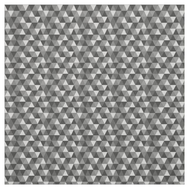 Grey Geometric Triangles Pattern Fabric (Swatch)