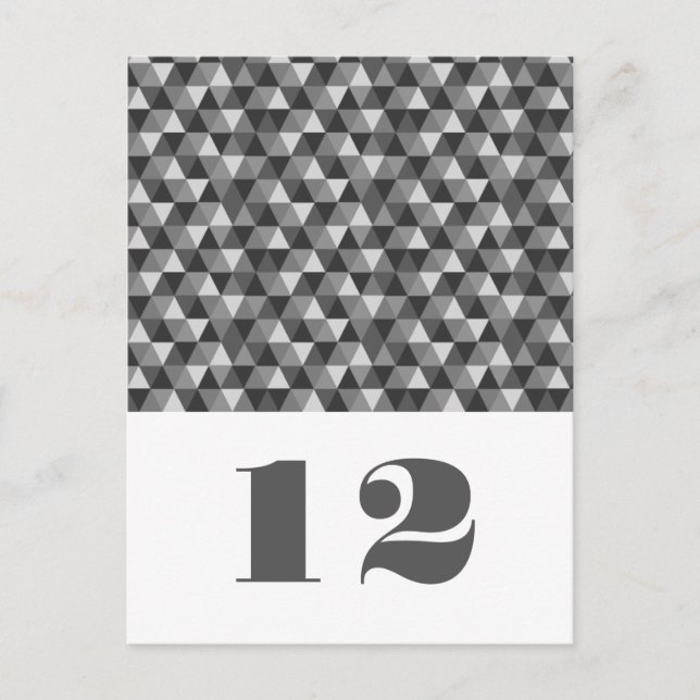 Grey Geometric Triangles Table Postcard (Front)