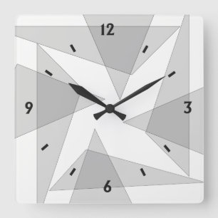 Grey Geometric Wall Clock