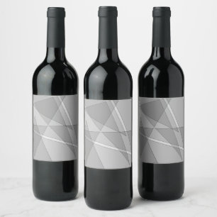 Grey Geometric  Wine Label