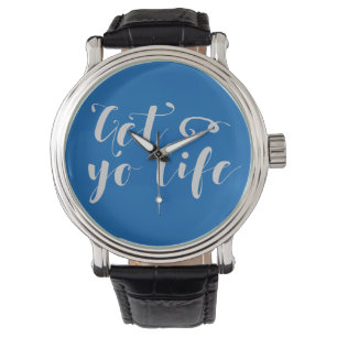 Grey Get Your Life Typography Watch