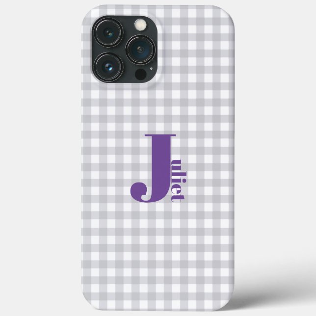 grey gingham Case-Mate iPhone case (Back)