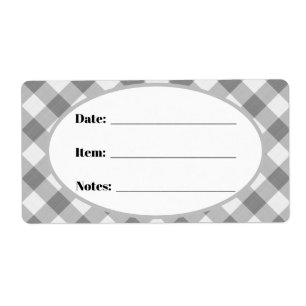 Grey Gingham Country Canning & Food Storage Label