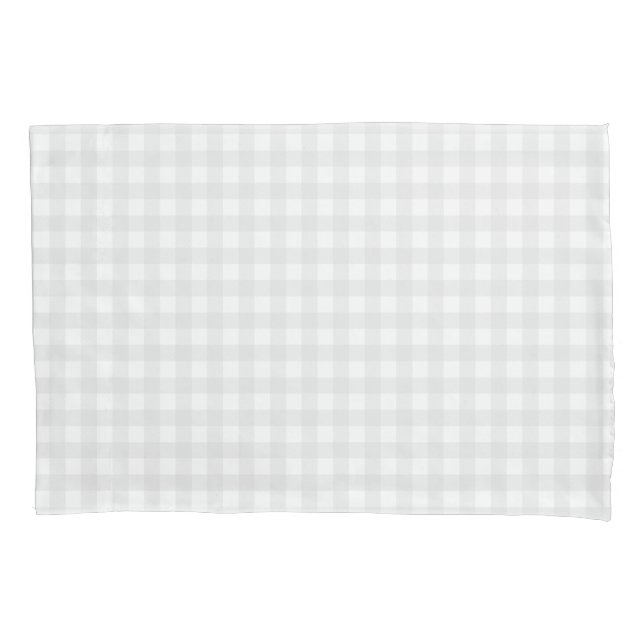 Grey Gingham Grey and White Check Pillowcase (Front)