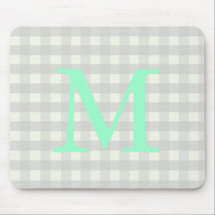 Grey Gingham Mouse Pad