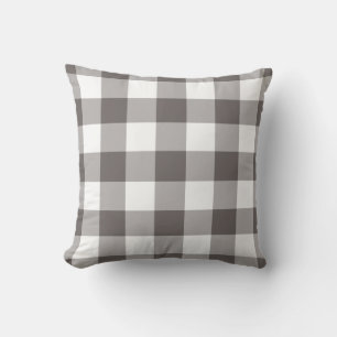 Grey Gingham Pattern Cushion
