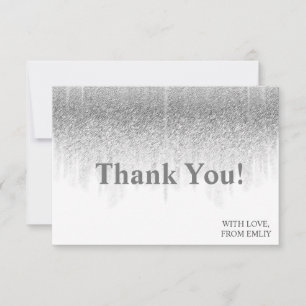 Grey glitter ombre chic thank you