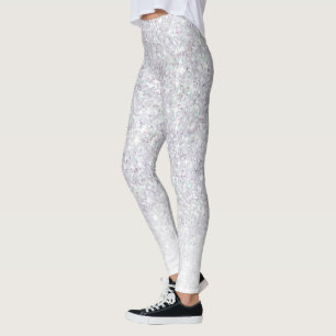 Grey Glitter Sparkles Modern Leggings