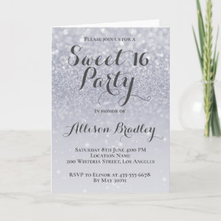 Grey Glitters Holiday Card