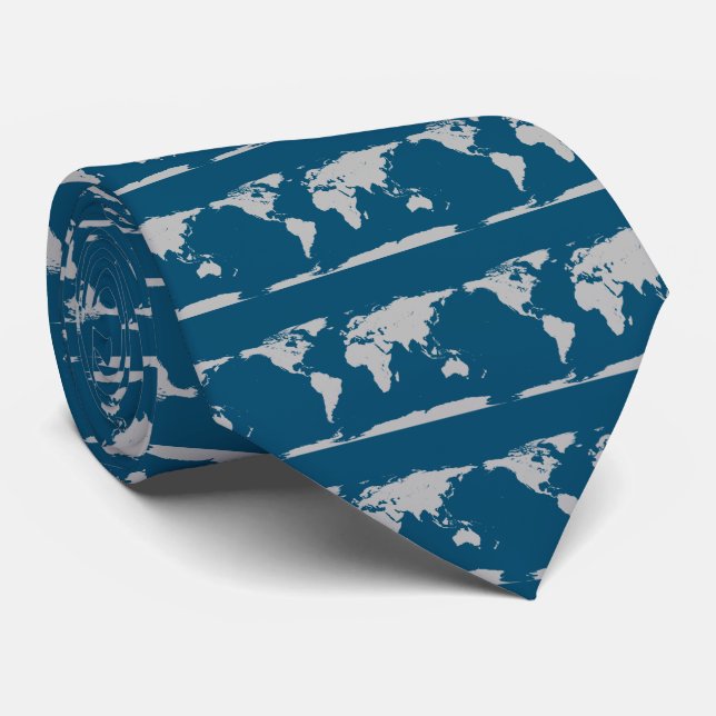 grey globe blue tie (Rolled)