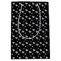Grey glossy hearts cute romantic pattern