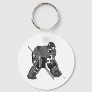 Grey Goalie Hockey Key Ring