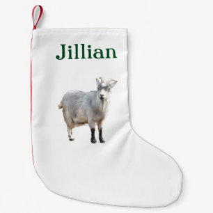 Grey Goat Farm Animal, Cute Nature Photography Small Christmas Stocking