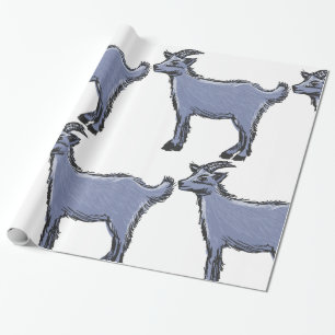 Grey Goat Sketch Wrapping Paper