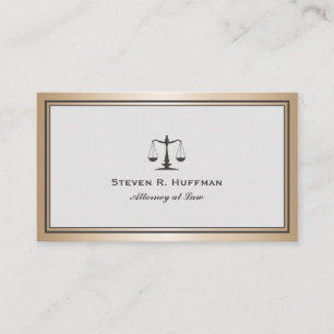 Grey Gold Attorney  Justice Scale Professional Business Card
