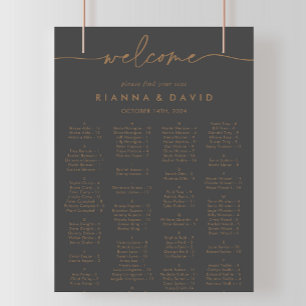 Grey Gold Classic Alphabetical Seating Chart