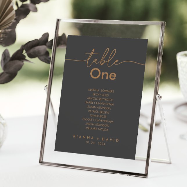 Grey Gold Classic Table Number Seating Chart (Creator Uploaded)