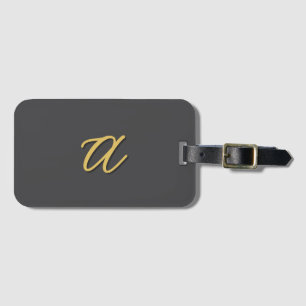 Grey Gold Color Monogram Professional Luggage Tag