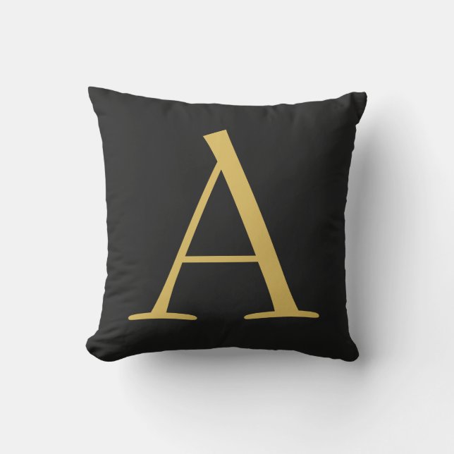 Grey Gold Colour Monogram Professional Cushion (Front)