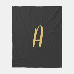 Grey Gold Colour Monogram Professional Fleece Blanket