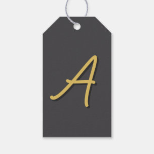 Grey Gold Colour Monogram Professional Gift Tags