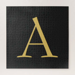 Grey Gold Colour Monogram Professional Jigsaw Puzzle