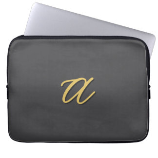Grey Gold Colour Monogram Professional Laptop Sleeve