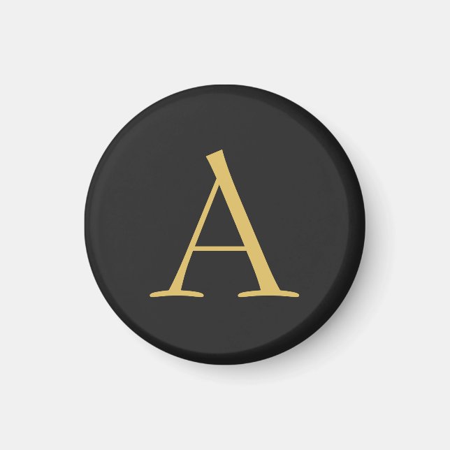 Grey Gold Colour Monogram Professional Magnet (Front)
