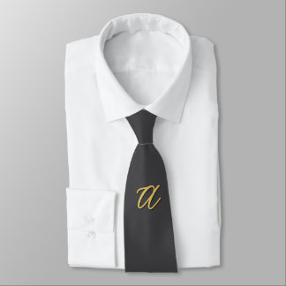 Grey Gold Colour Monogram Professional Tie