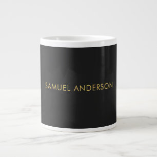 Grey Gold Colour Professional Add Name Large Coffee Mug