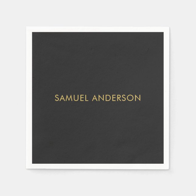 Grey Gold Colour Professional Add Name Napkin (Front)