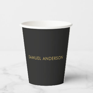 Grey Gold Colour Professional Add Name Paper Cups