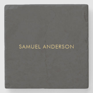 Grey Gold Colour Professional Add Name Stone Coaster