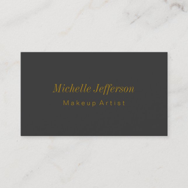 Grey Gold Colour Professional Makeup Artist Business Card (Front)