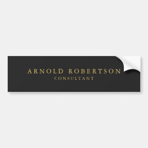 Grey Gold Colour Professional Minimalist Bumper Sticker