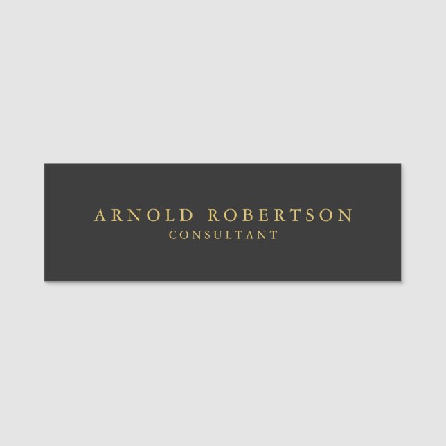 Grey Gold Colour Professional  Name Tag (Front)