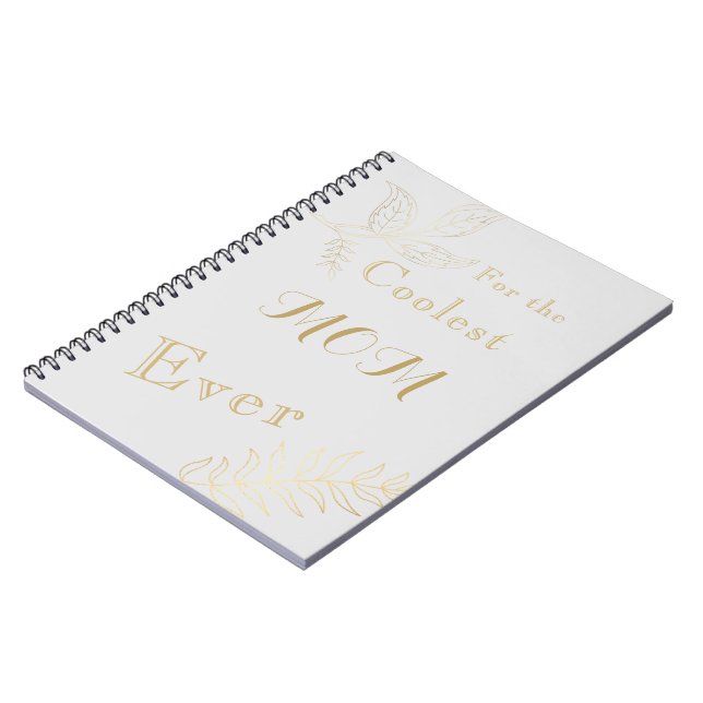Grey Gold Coolest Mum Ever Spiral Photo Notebook (Left Side)