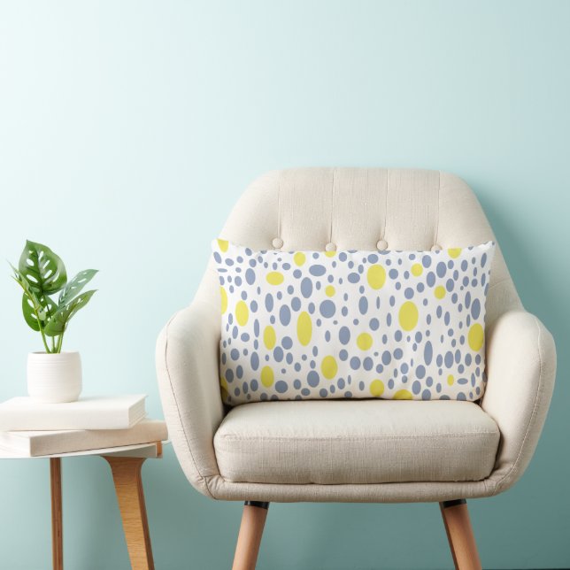 Grey & Gold Dots Lumbar Cushion (Chair)