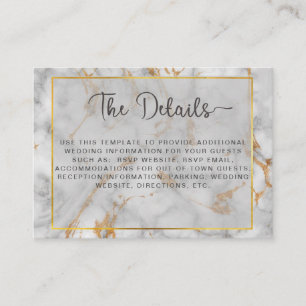 Grey Gold Marble Agate & Elegant Modern Script Enclosure Card