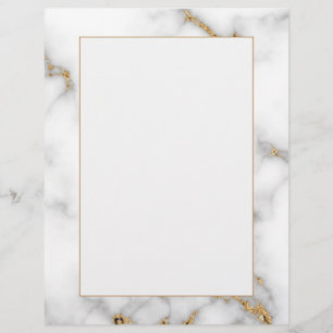 Grey & Gold Marble Look Custom Letterhead