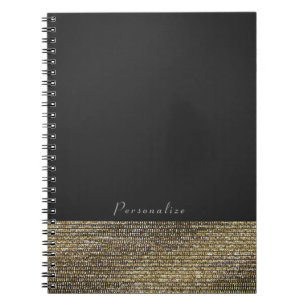 Grey & Gold Modern Glam Sequins Chic Elegant Notebook