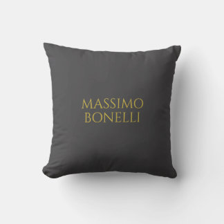 Grey & Gold Modern Minimalist Elegant Your Name Cushion