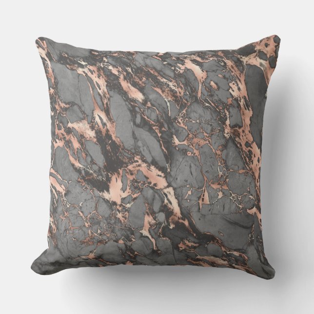Grey gold rose marble modern design cushion (Front)