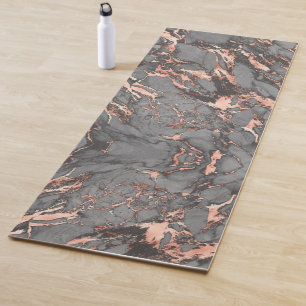 Grey gold rose marble modern design yoga mat