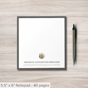 Grey Gold Seal Business Notepad