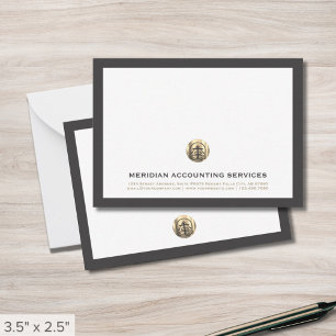 Grey Gold Seal Professional Note Card