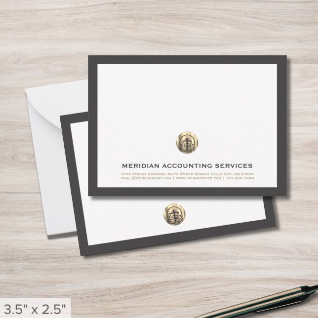Grey Gold Seal Professional Note Card (Creator Uploaded)