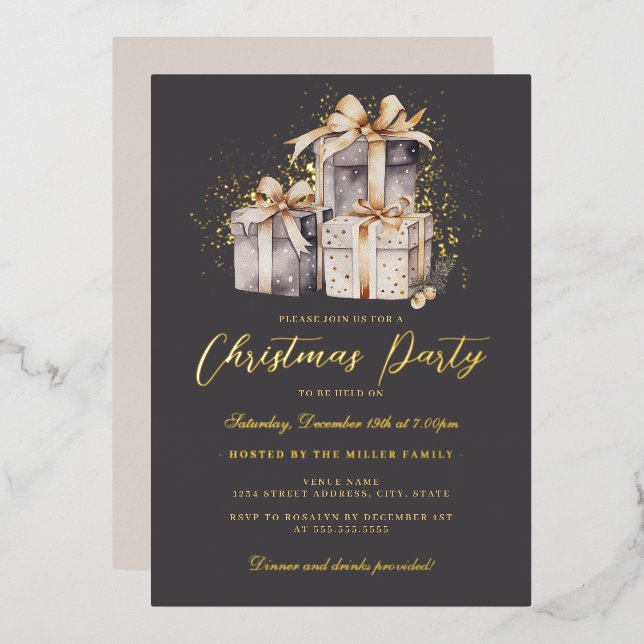 Grey Gold Shimmer Presents Christmas Party       (Front/Back)