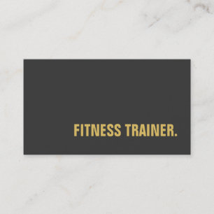 Grey & Gold Special Fitness Trainer Trendy Plain Business Card