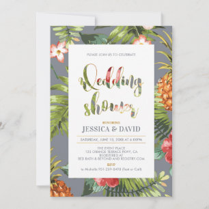 Grey & Gold   Summer Wedding Shower Invitation